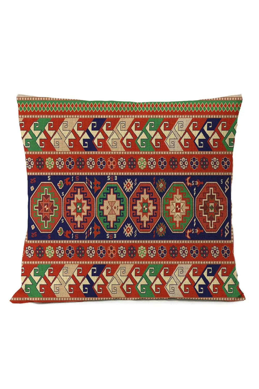 Ethnic Tribal Pillowcase | Cotton-Linen Blend with Unique Design | Stylish Accent for Home Decor