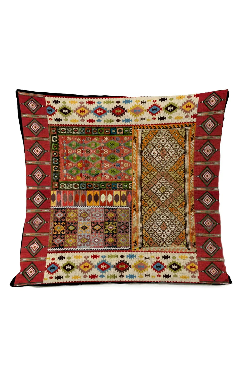 Ethnic Tribal Pillowcase | Cotton-Linen Blend with Unique Design | Stylish Accent for Home Decor