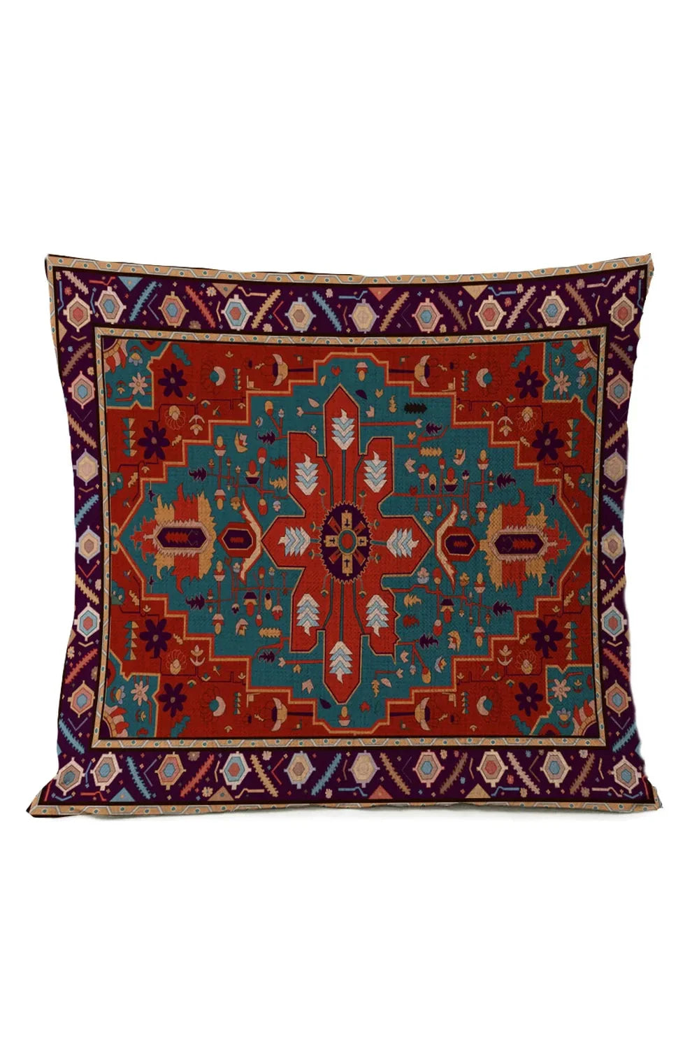 Ethnic Tribal Pillowcase | Cotton-Linen Blend with Unique Design | Stylish Accent for Home Decor