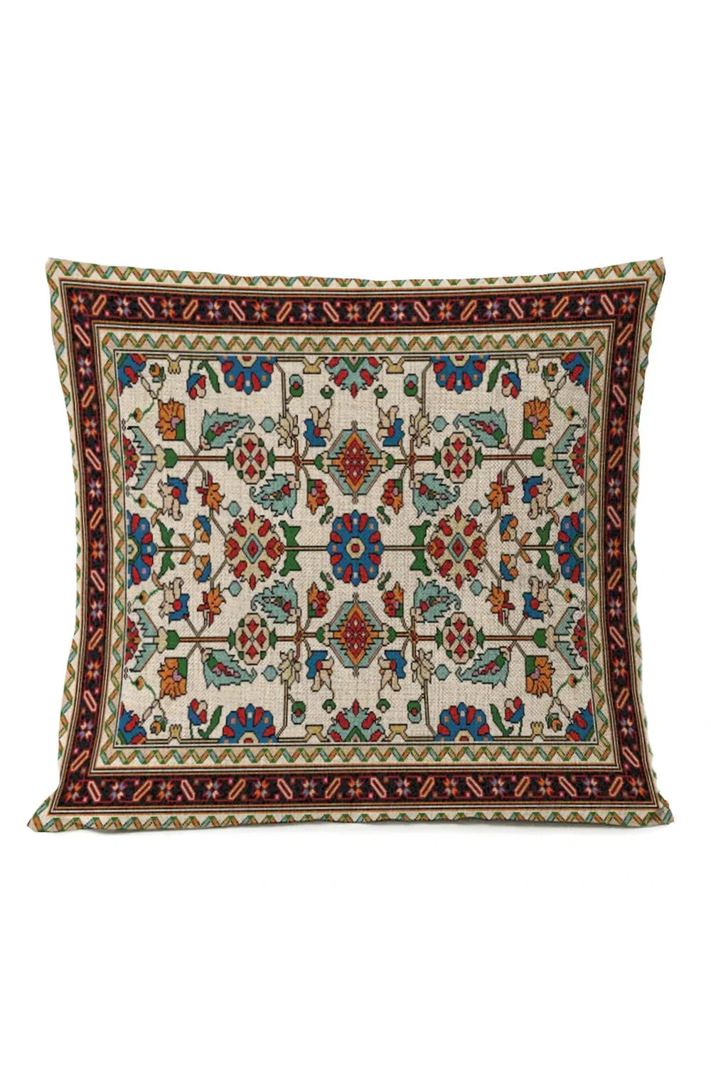 Ethnic Tribal Pillowcase | Cotton-Linen Blend with Unique Design | Stylish Accent for Home Decor