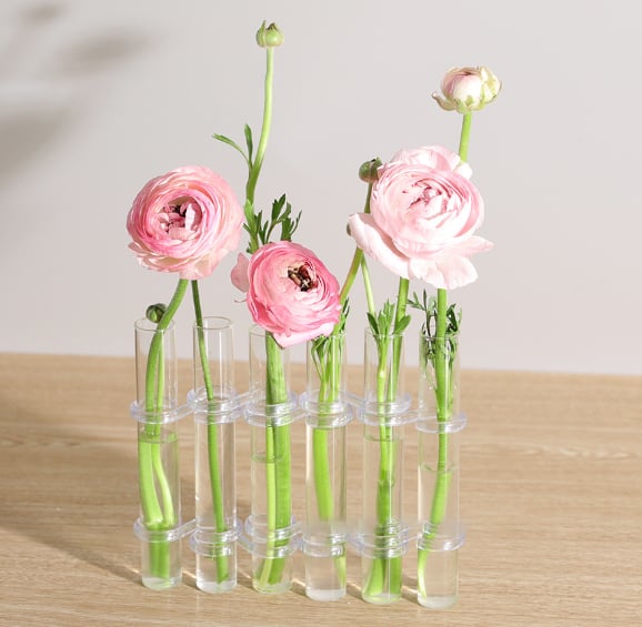 Flexible Flower Vase | Adjustable Glass Design for Unique Floral Arrangements