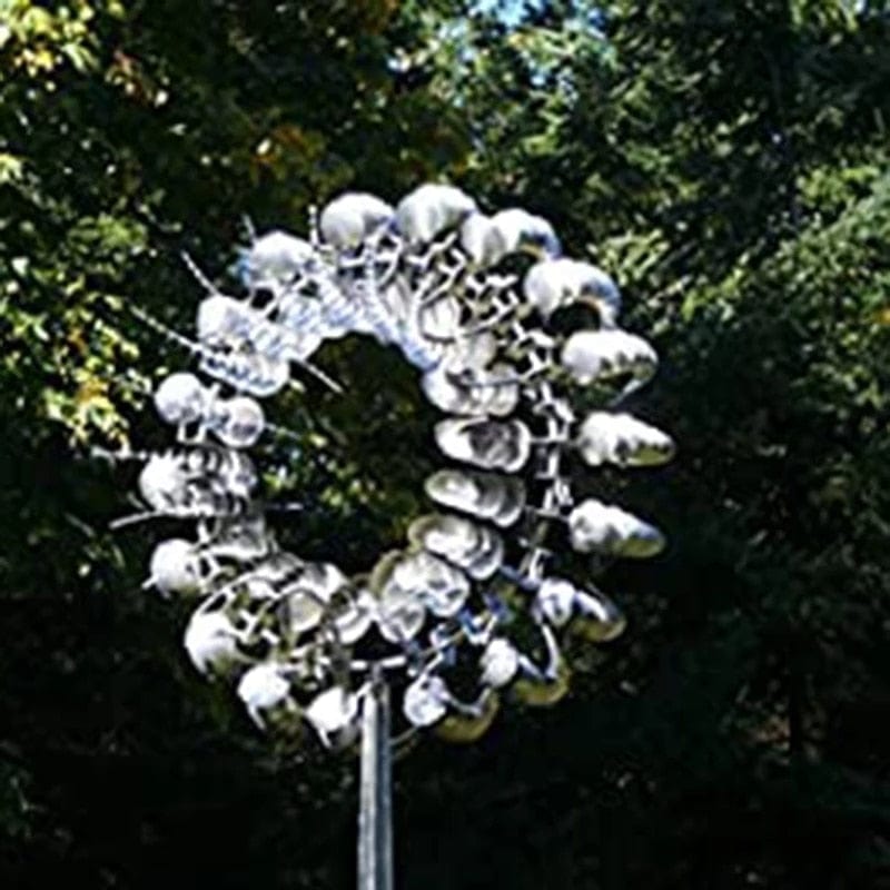 Garden Magic | Kinetic Metal Windmill with LED Lights | Enchanting Outdoor Decor for Vibrant Gardens