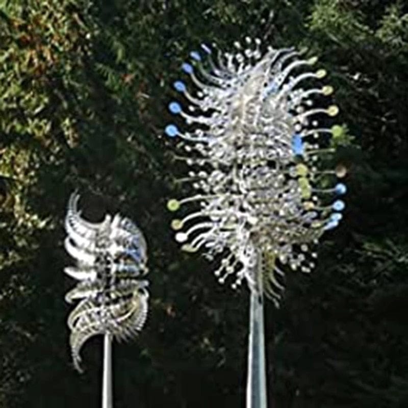 Garden Magic | Kinetic Metal Windmill with LED Lights | Enchanting Outdoor Decor for Vibrant Gardens