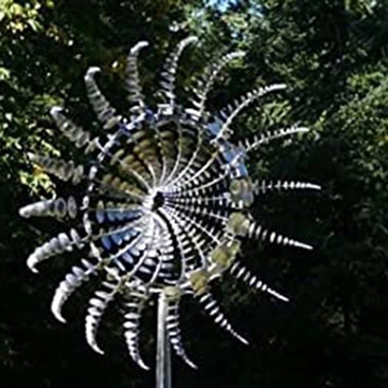 Garden Magic | Kinetic Metal Windmill with LED Lights | Enchanting Outdoor Decor for Vibrant Gardens