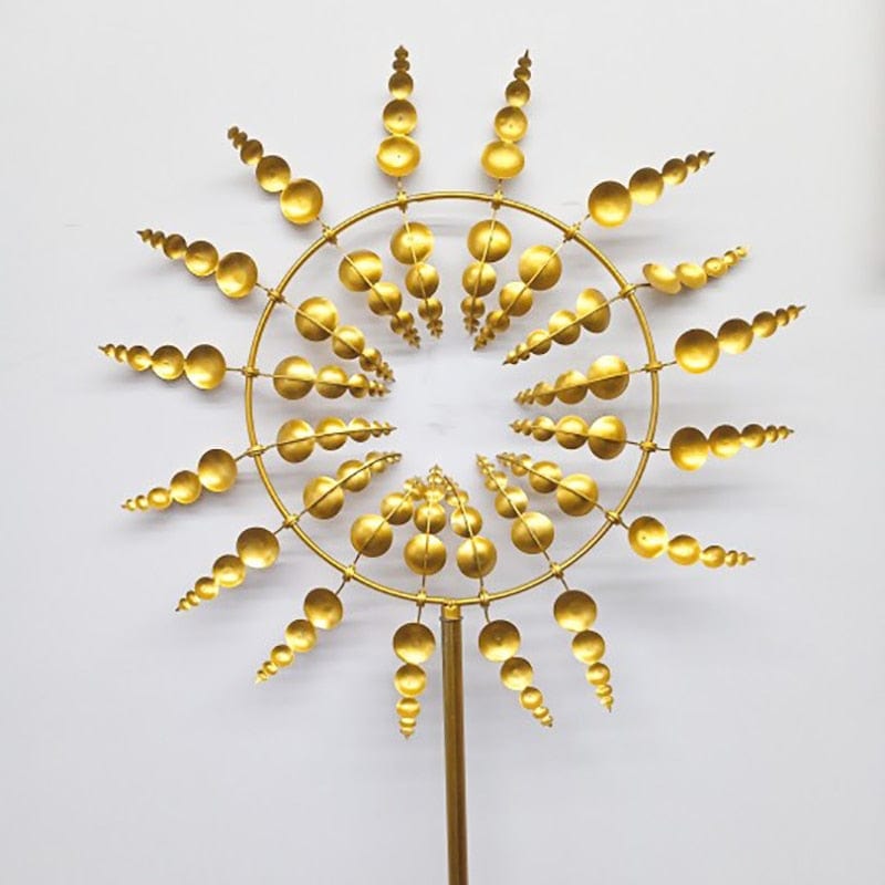 Garden Magic | Kinetic Metal Windmill with LED Lights | Enchanting Outdoor Decor for Vibrant Gardens