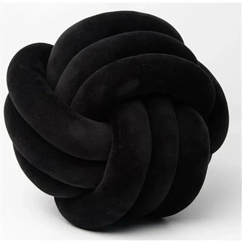 Knotty Cushion | Decorative Soft Suede Look Ball Cushion with Removable Cover | Cozy Accent for Home Decor