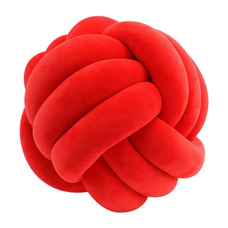 Knotty Cushion | Decorative Soft Suede Look Ball Cushion with Removable Cover | Cozy Accent for Home Decor