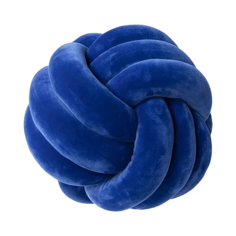 Knotty Cushion | Decorative Soft Suede Look Ball Cushion with Removable Cover | Cozy Accent for Home Decor