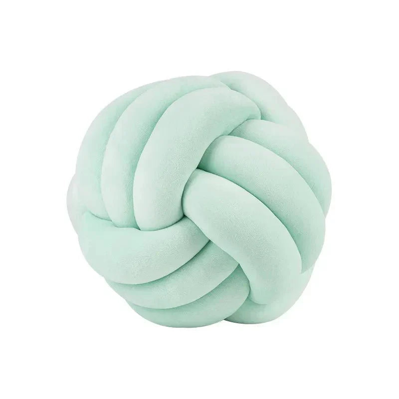 Knotty Cushion | Decorative Soft Suede Look Ball Cushion with Removable Cover | Cozy Accent for Home Decor