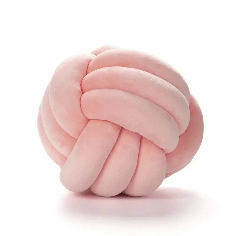 Knotty Cushion | Decorative Soft Suede Look Ball Cushion with Removable Cover | Cozy Accent for Home Decor