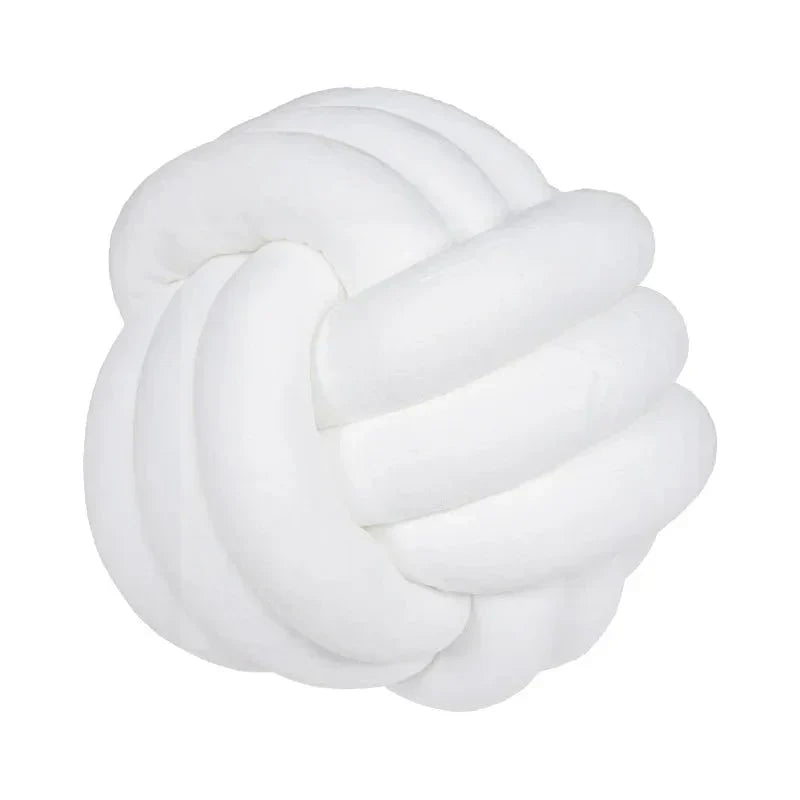 Knotty Cushion | Decorative Soft Suede Look Ball Cushion with Removable Cover | Cozy Accent for Home Decor
