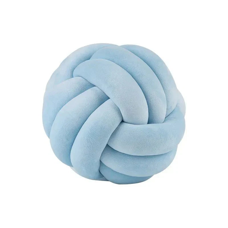 Knotty Cushion | Decorative Soft Suede Look Ball Cushion with Removable Cover | Cozy Accent for Home Decor