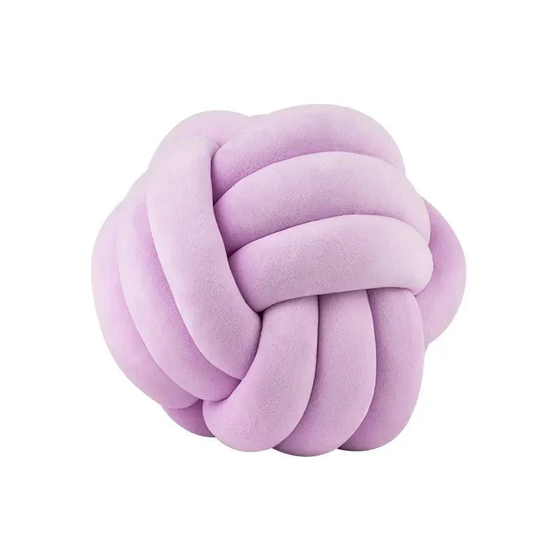 Knotty Cushion | Decorative Soft Suede Look Ball Cushion with Removable Cover | Cozy Accent for Home Decor