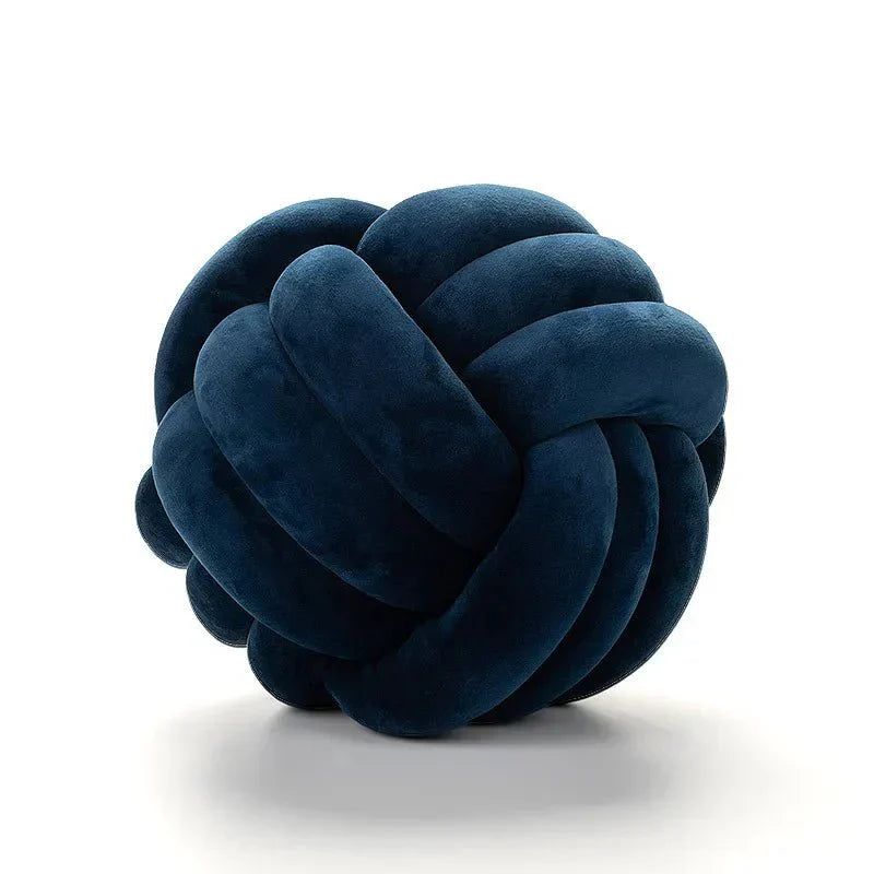 Knotty Cushion | Decorative Soft Suede Look Ball Cushion with Removable Cover | Cozy Accent for Home Decor