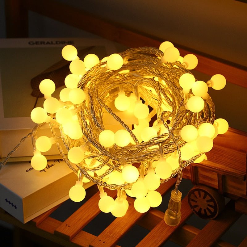 LED Ball String Lights | Weather-Resistant Outdoor Party Lights with Warm Glow | Perfect for Patio Ambiance