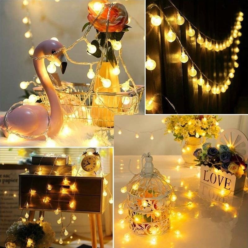 LED Ball String Lights | Weather-Resistant Outdoor Party Lights with Warm Glow | Perfect for Patio Ambiance