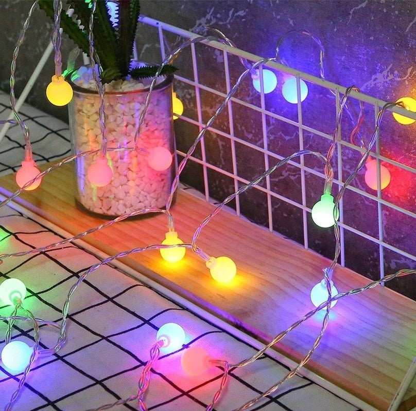 LED Ball String Lights | Weather-Resistant Outdoor Party Lights with Warm Glow | Perfect for Patio Ambiance