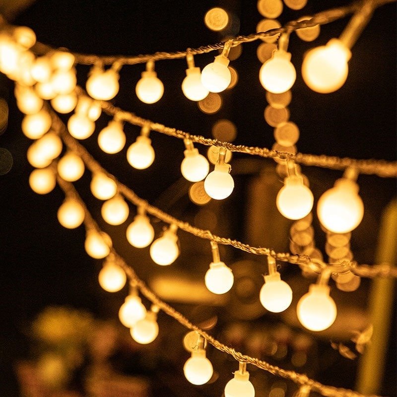 LED Ball String Lights | Weather-Resistant Outdoor Party Lights with Warm Glow | Perfect for Patio Ambiance