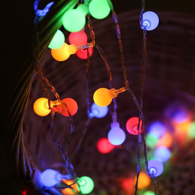 LED Ball String Lights | Weather-Resistant Outdoor Party Lights with Warm Glow | Perfect for Patio Ambiance