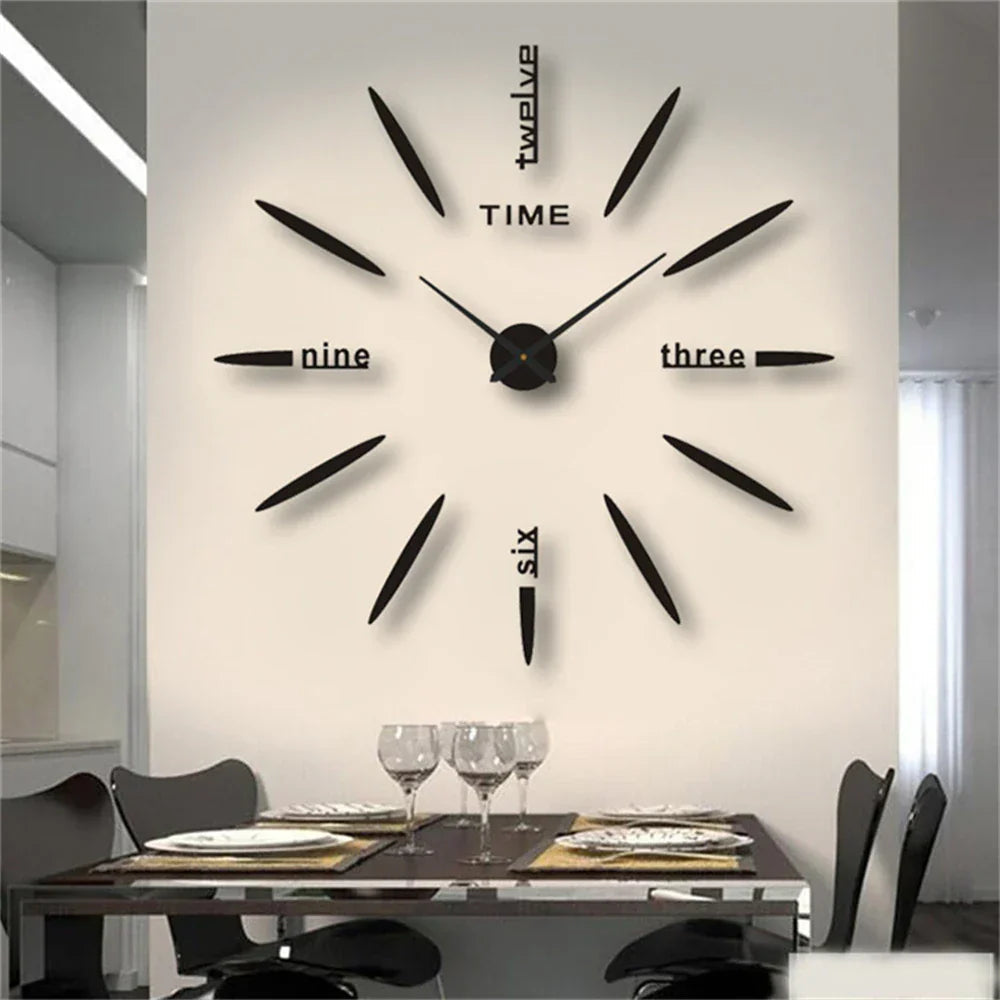 Large Modern Wall Clock Decor with Unique Acrylic Design for Elegant Home Aesthetics