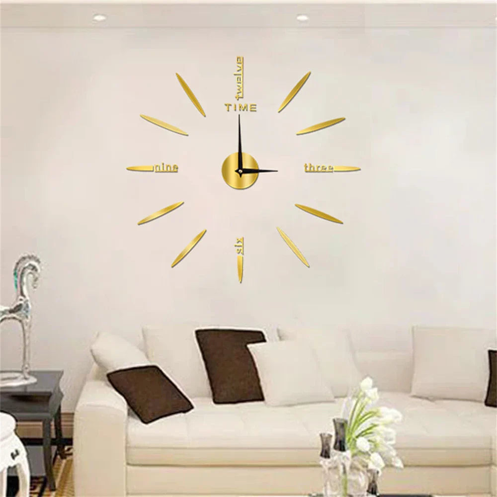 Large Modern Wall Clock Decor with Unique Acrylic Design for Elegant Home Aesthetics
