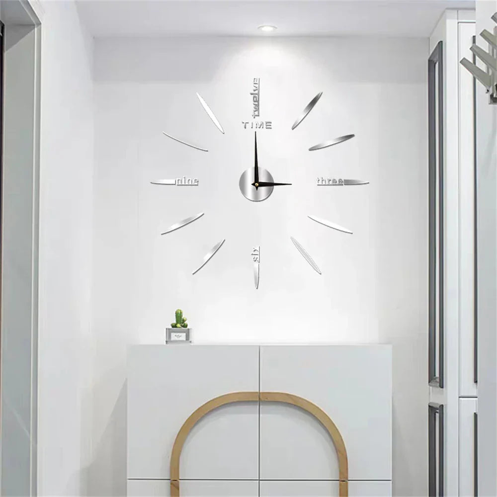 Large Modern Wall Clock Decor with Unique Acrylic Design for Elegant Home Aesthetics
