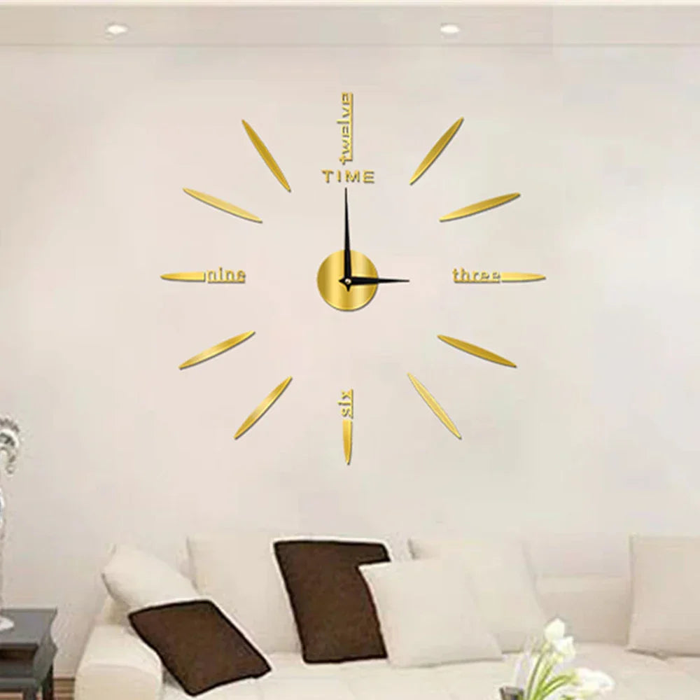 Large Modern Wall Clock Decor with Unique Acrylic Design for Elegant Home Aesthetics