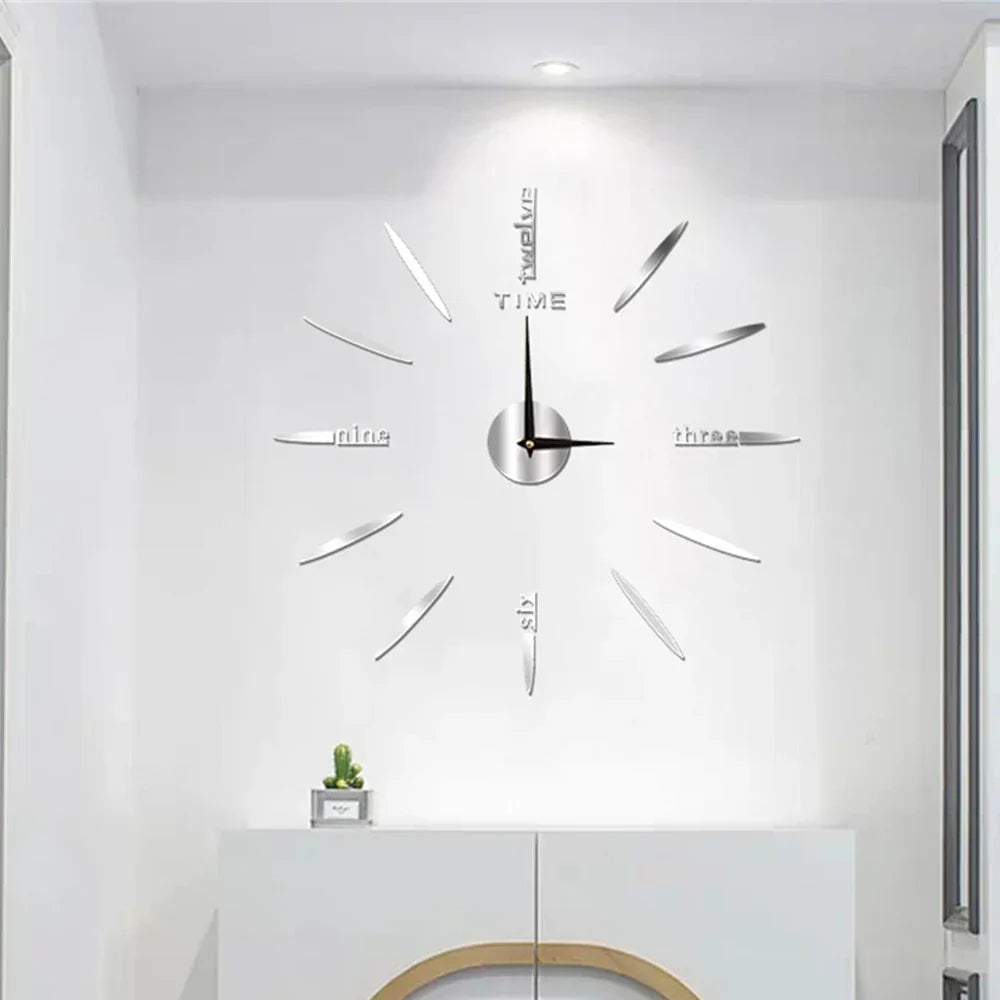 Large Modern Wall Clock Decor with Unique Acrylic Design for Elegant Home Aesthetics