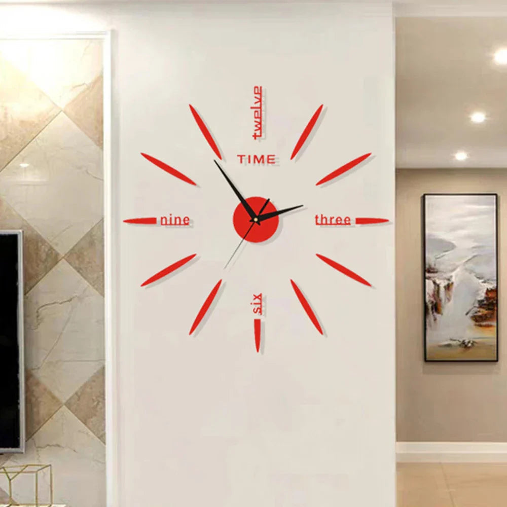 Large Modern Wall Clock Decor with Unique Acrylic Design for Elegant Home Aesthetics