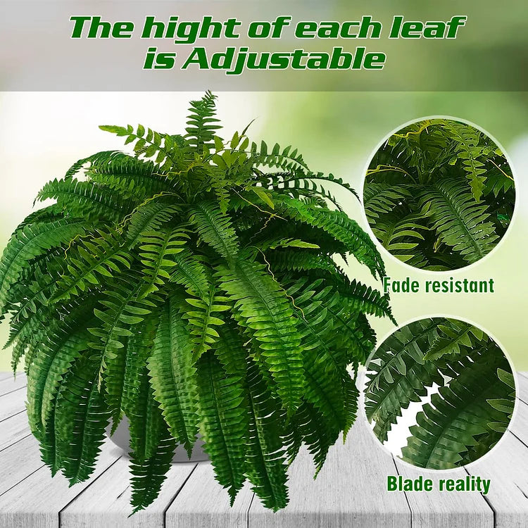Lifelike Artificial Boston Fern Plant | UV-Resistant Faux Plant for Effortless Indoor Decor