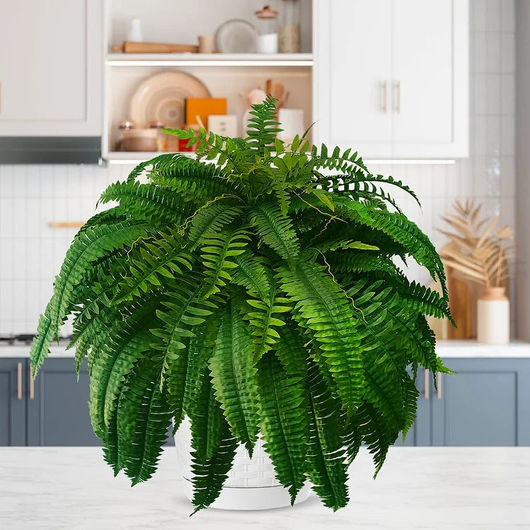Lifelike Artificial Boston Fern Plant | UV-Resistant Faux Plant for Effortless Indoor Decor