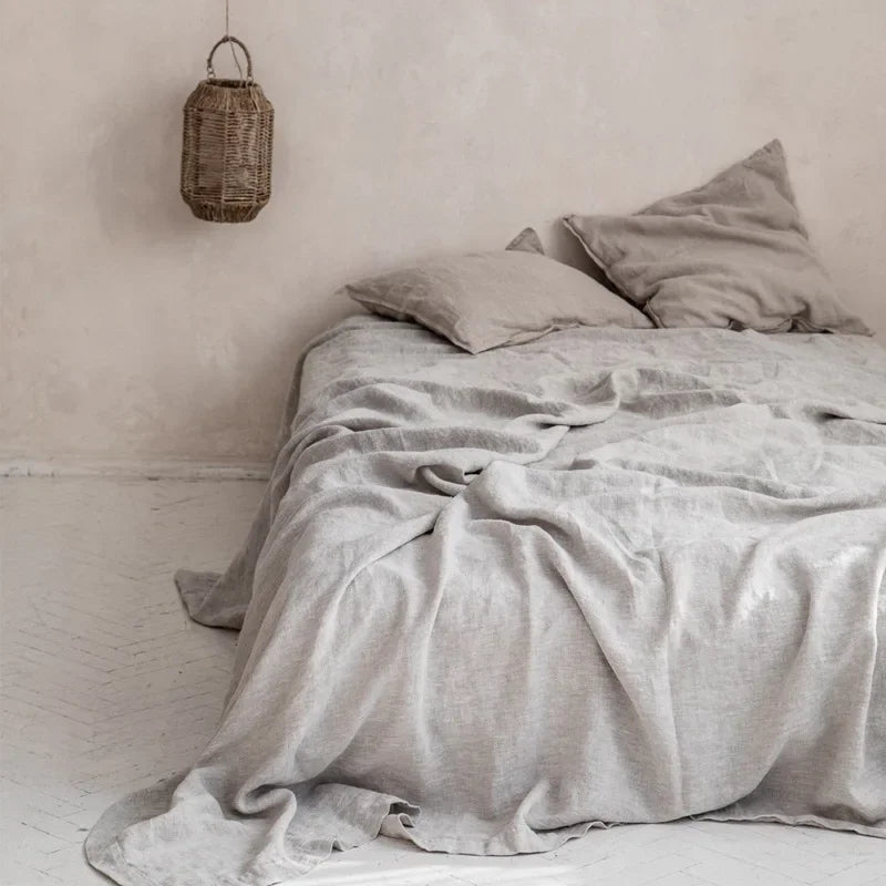 Linen Bed Sheet Set with Breathable Fabric for Comfortable Sleep