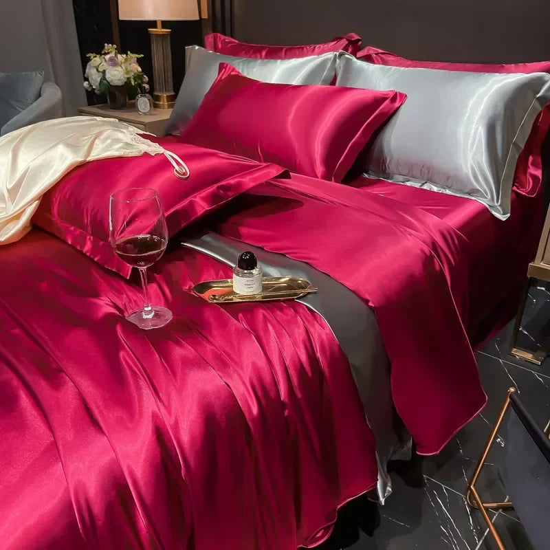 Luxurious Silk Bedding Set with Breathable Fabric for Restful Sleep