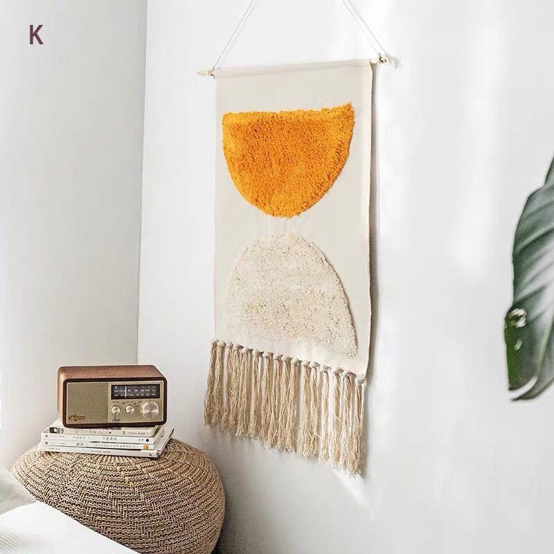 Macrame Tassel Wall Tapestry | Geometric Design with Durable Cotton Linen | Elegant Wall Art for Bohemian Home Décor
