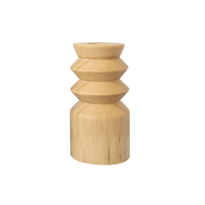 Minimalist Candle Holder | Pine Wood Design with Abstract Silhouette | Elegant Decor for Any Space