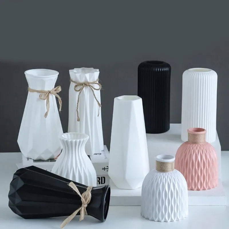 Modern Flower Vase | Decorative Plastic Design with Chic Aesthetics | Perfect for Home Decor or Wedding Arrangements