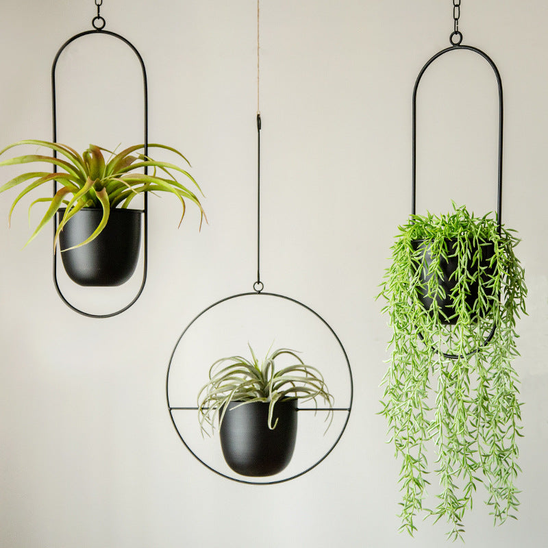 Modern Hanging Planters | Geometric Hanging Pots with Space-Saving Design | Stylish Indoor Plant Holders for Vibrant Decor