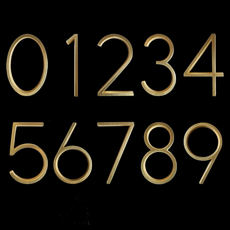 Modern House Numbers | Gold Zinc Alloy Address Sign with 5-Inch Height | Stylish Design for Enhanced Curb Appeal