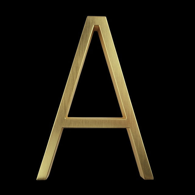 Modern House Numbers | Gold Zinc Alloy Address Sign with 5-Inch Height | Stylish Design for Enhanced Curb Appeal