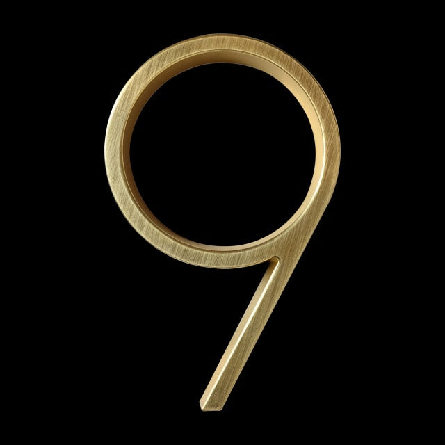 Modern House Numbers | Gold Zinc Alloy Address Sign with 5-Inch Height | Stylish Design for Enhanced Curb Appeal