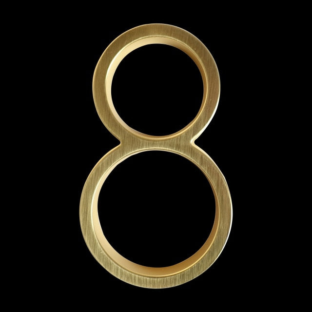 Modern House Numbers | Gold Zinc Alloy Address Sign with 5-Inch Height | Stylish Design for Enhanced Curb Appeal