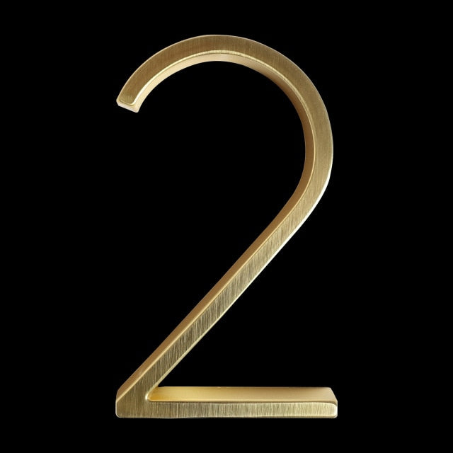 Modern House Numbers | Gold Zinc Alloy Address Sign with 5-Inch Height | Stylish Design for Enhanced Curb Appeal
