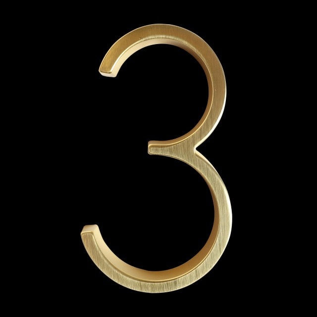 Modern House Numbers | Gold Zinc Alloy Address Sign with 5-Inch Height | Stylish Design for Enhanced Curb Appeal