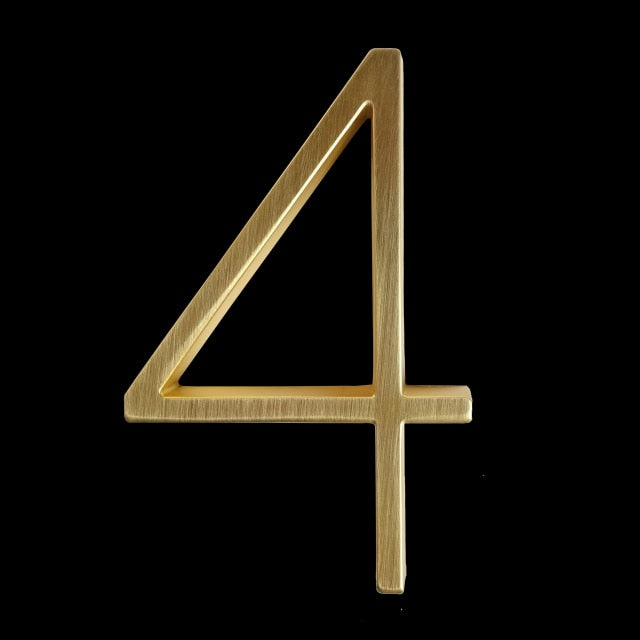 Modern House Numbers | Gold Zinc Alloy Address Sign with 5-Inch Height | Stylish Design for Enhanced Curb Appeal
