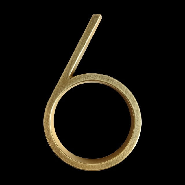 Modern House Numbers | Gold Zinc Alloy Address Sign with 5-Inch Height | Stylish Design for Enhanced Curb Appeal