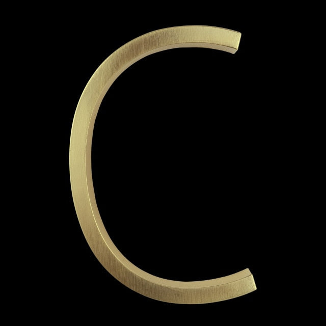 Modern House Numbers | Gold Zinc Alloy Address Sign with 5-Inch Height | Stylish Design for Enhanced Curb Appeal