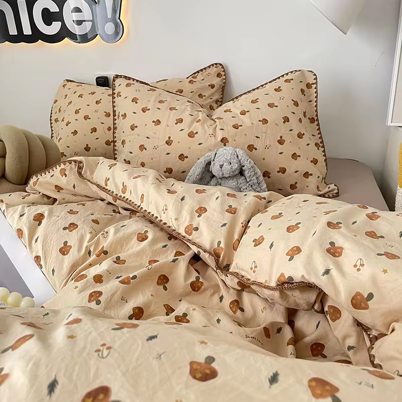 Mushroom Bedding Set | Elegant Duvet Covers with Whimsical Design | Enchanting Decor for Dreamy Bedrooms