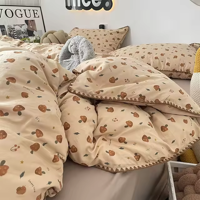 Mushroom Bedding Set | Elegant Duvet Covers with Whimsical Design | Enchanting Decor for Dreamy Bedrooms