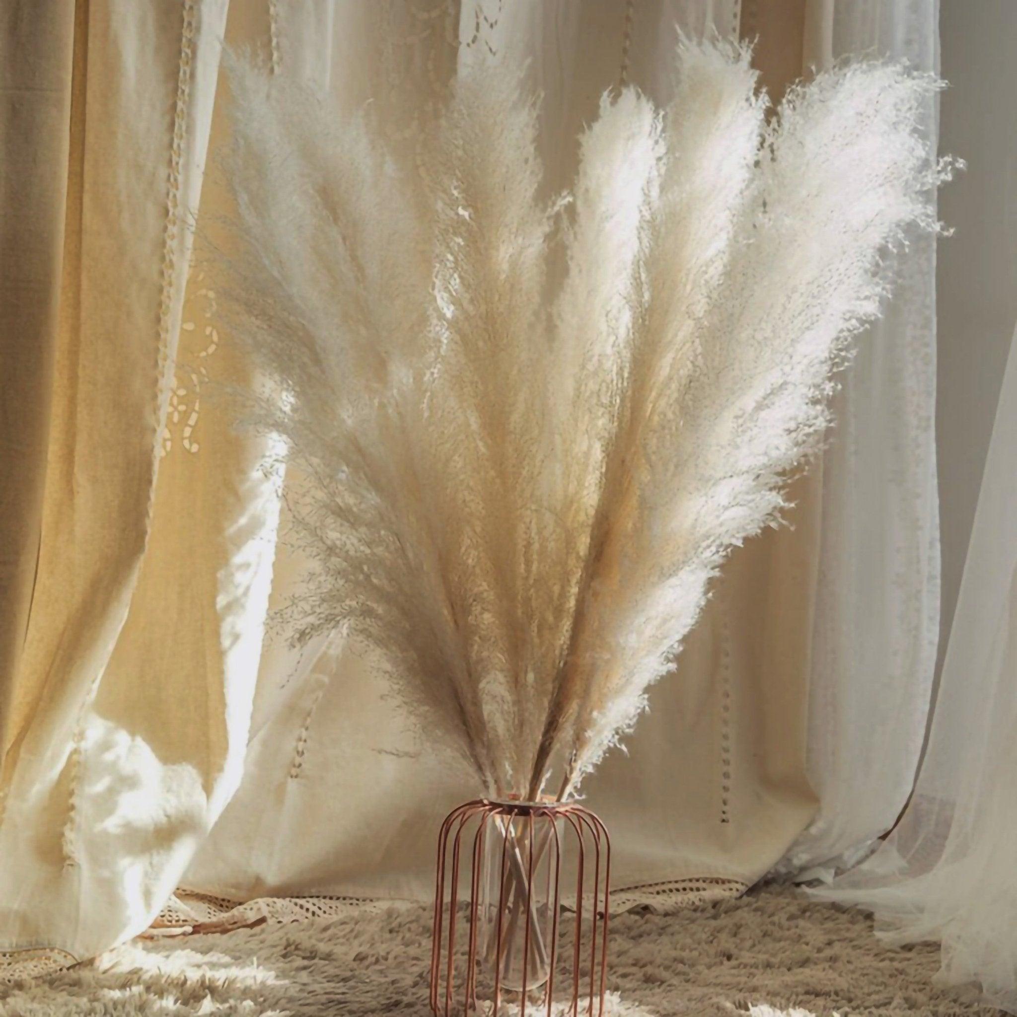Natural Dried Flower Bouquet | 80 cm Pampas Grass with Fluffy Feathers | Elegant Home Decor for Boho Aesthetic