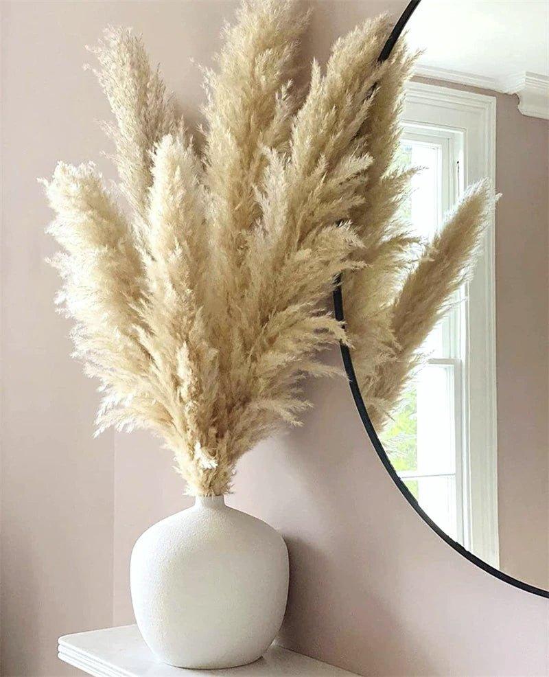 Natural Dried Flower Bouquet | 80 cm Pampas Grass with Fluffy Feathers | Elegant Home Decor for Boho Aesthetic
